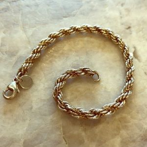 Tiffany 18k gold and silver rope bracelet